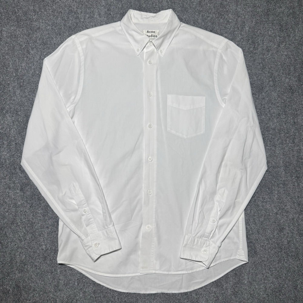 Acne Studios White Button Down Collared Long Sleeve Isherwood Shirt Sz 48